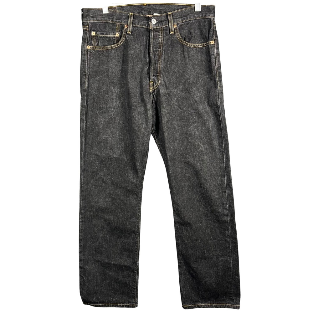 Levi's 501 Original Fit Jeans Mens 32x30 Black Straight Leg Button Fly